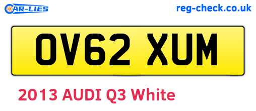 OV62XUM are the vehicle registration plates.
