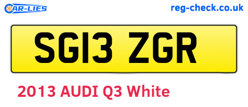 SG13ZGR are the vehicle registration plates.