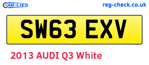 SW63EXV are the vehicle registration plates.