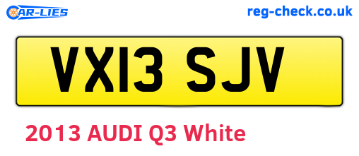 VX13SJV are the vehicle registration plates.