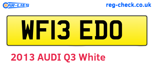 WF13EDO are the vehicle registration plates.