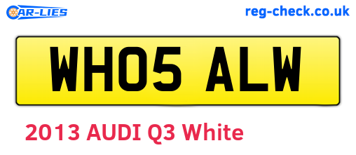 WH05ALW are the vehicle registration plates.