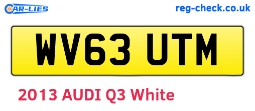 WV63UTM are the vehicle registration plates.