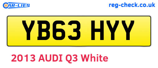 YB63HYY are the vehicle registration plates.