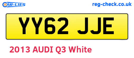 YY62JJE are the vehicle registration plates.