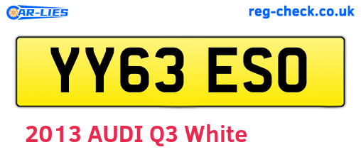 YY63ESO are the vehicle registration plates.
