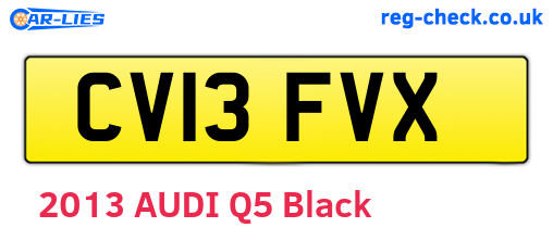 CV13FVX are the vehicle registration plates.