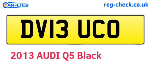 DV13UCO are the vehicle registration plates.