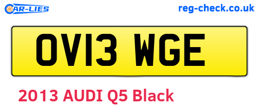 OV13WGE are the vehicle registration plates.