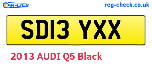 SD13YXX are the vehicle registration plates.