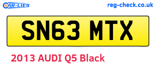 SN63MTX are the vehicle registration plates.