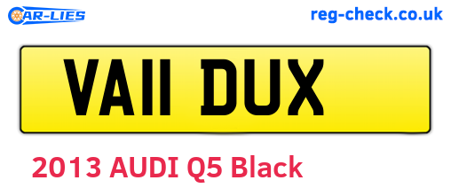 VA11DUX are the vehicle registration plates.
