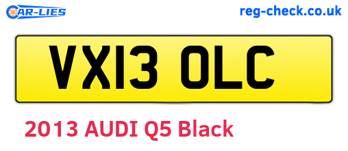 VX13OLC are the vehicle registration plates.