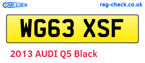 WG63XSF are the vehicle registration plates.
