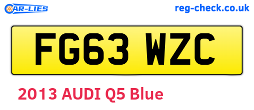 FG63WZC are the vehicle registration plates.