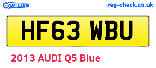 HF63WBU are the vehicle registration plates.