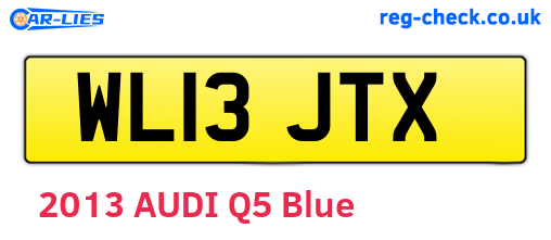 WL13JTX are the vehicle registration plates.