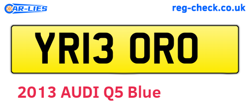 YR13ORO are the vehicle registration plates.