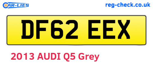 DF62EEX are the vehicle registration plates.