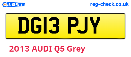 DG13PJY are the vehicle registration plates.