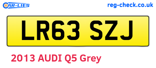 LR63SZJ are the vehicle registration plates.