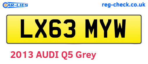 LX63MYW are the vehicle registration plates.