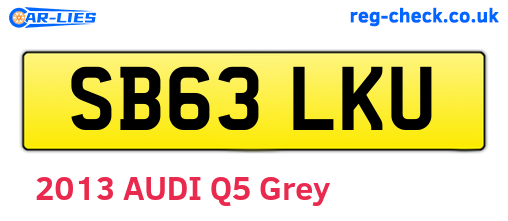SB63LKU are the vehicle registration plates.