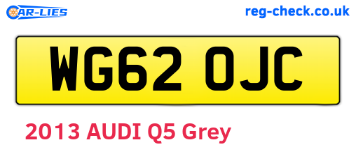 WG62OJC are the vehicle registration plates.