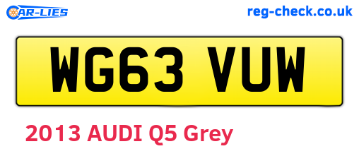 WG63VUW are the vehicle registration plates.