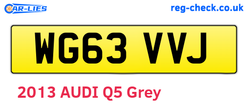 WG63VVJ are the vehicle registration plates.