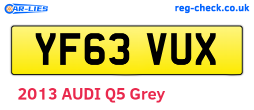 YF63VUX are the vehicle registration plates.