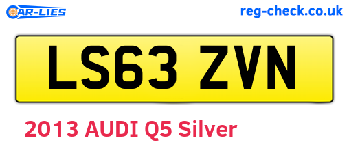 LS63ZVN are the vehicle registration plates.