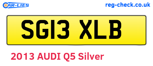 SG13XLB are the vehicle registration plates.