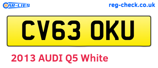 CV63OKU are the vehicle registration plates.