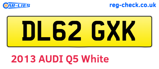 DL62GXK are the vehicle registration plates.