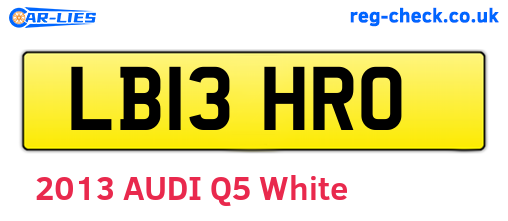 LB13HRO are the vehicle registration plates.