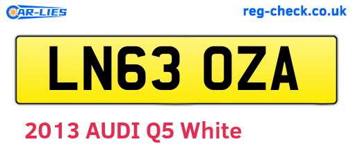 LN63OZA are the vehicle registration plates.
