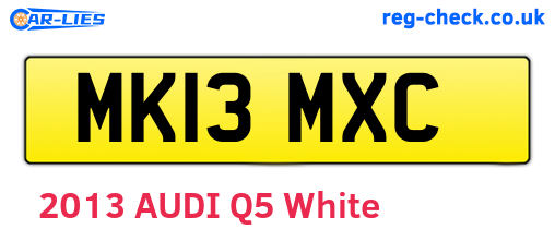 MK13MXC are the vehicle registration plates.