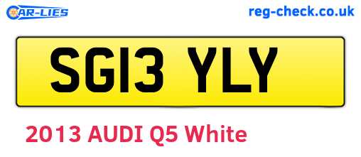 SG13YLY are the vehicle registration plates.