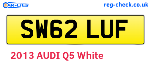SW62LUF are the vehicle registration plates.
