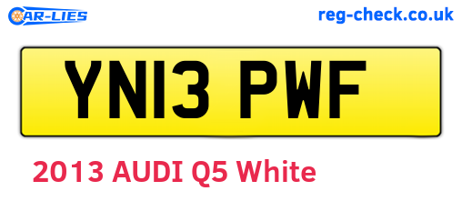 YN13PWF are the vehicle registration plates.