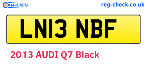 LN13NBF are the vehicle registration plates.