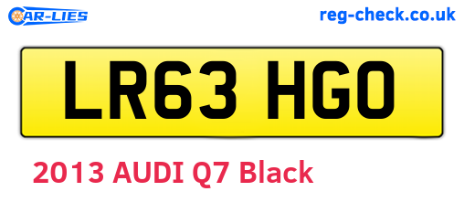 LR63HGO are the vehicle registration plates.