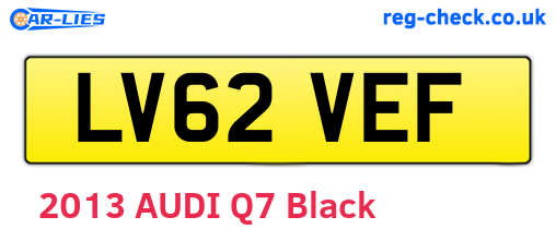 LV62VEF are the vehicle registration plates.