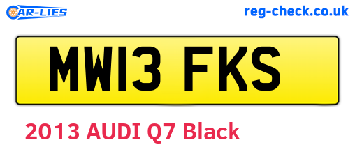 MW13FKS are the vehicle registration plates.