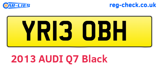 YR13OBH are the vehicle registration plates.