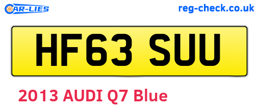 HF63SUU are the vehicle registration plates.