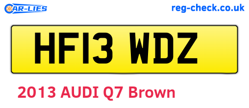 HF13WDZ are the vehicle registration plates.