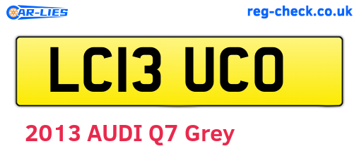 LC13UCO are the vehicle registration plates.