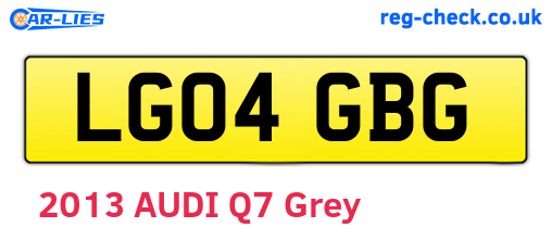 LG04GBG are the vehicle registration plates.